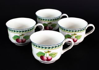 Villeroy & Boch French Garden Fleurence Breakfast Flat Cups Set Of 4