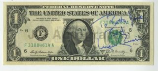 Merv Griffin - Television Host And Media Mogul - Signed Dollar Bill