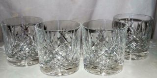 4 Good Quality Edinburgh Crystal Whisky Glasses,  Signed,  In.