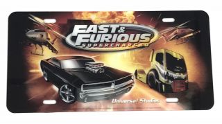 Universal Studios Fast And Furious Supercharged Attraction License Plate Cover