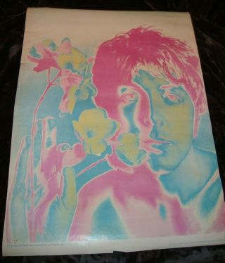 Vintage 1967 Beatles - Paul Mccartney Poster - Richard Avedon Photo - Look Mag.