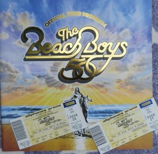 Beach Boys Official 50th Anniversary Reunion Tour Program,  2 Ticket Stubs Nm