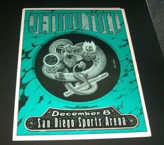 Vintage Collectible Concert Poster 1989 Jetro Tull San Diego (fast)