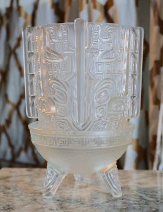 Rare Vintage Fenton Chou Ting White/clear Satin Fairy Lamp