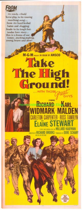 Take The High Ground Movie Poster Insert 1953 Richard Widmark Elaine Stewart