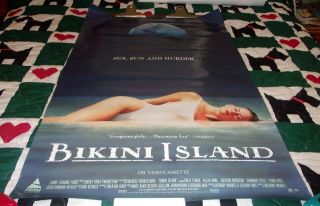 Bikini Island Movie Rental Poster 1991 Horror Halloween Display Holly Floria