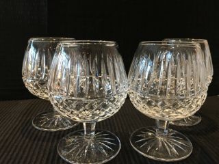 4 Waterford Crystal Lismore Brandy Snifter Glasses 5 1/4 " H