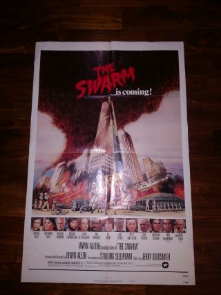 The Swarm Movie Poster Folded 27x41 Michael Caine Katherine Ross 1978
