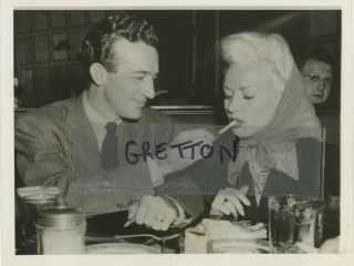 Gorgeous Betty Grable Smoking & Harry James Rare Candid Photo