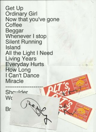 MIKE RUTHERFORD AND THE MECHANICS 1999 T - SHIRT SET LIST TICKETS ALL AUTOGRAPHED 3