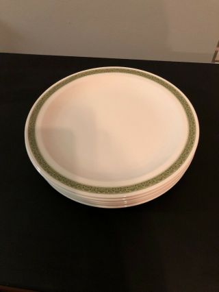 Centura By Corning " Lynwood Green " Set Of 8 Dinner Plates 10 3/8 Pre - Owned