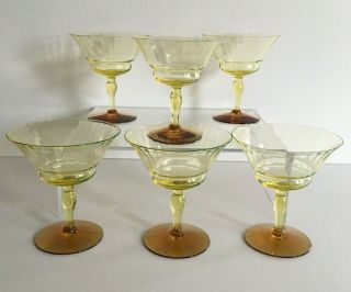 Utility Glass Nilotus Uranium Bi Color Dessert Champagne Glasses Set Of 6