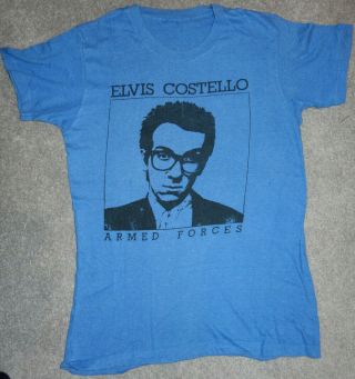Elvis Costello - Armed Forces Tour - Rare 1979 Vintage T - Shirt