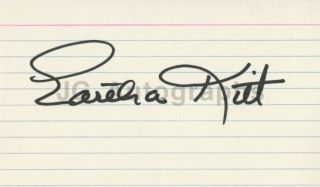 Eartha Kitt - Iconic American Entertainer - Signed Card