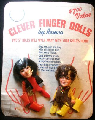 1970‘s Remco Finger Puppets Monkees Mickey Dolenz Davy Jones Nrfp