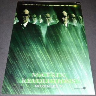 The Matrix Revolutions 2003 Ds 27x40 Movie Poster Hugo Weaving Version