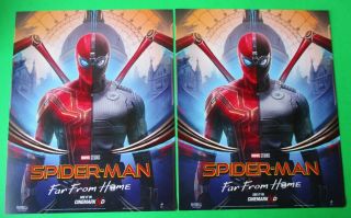 Spiderman Far From Home 2 X Cinemark Promo Movie Posters 8 " X 10 " 2019
