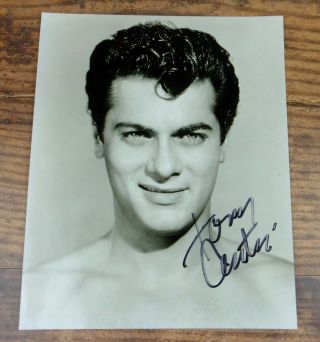 Young Tony Curtis Autographed Signed Photo - 8 X 10 B & W With
