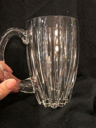 Signed Waterford Rare Pattern Crystal Glass Beer Tankard Mug Stein Heavy Perfect