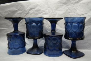 Noritake Colbalt Blue Spotlight Water Glasses - 6 1/4 Inches - Square Bottom