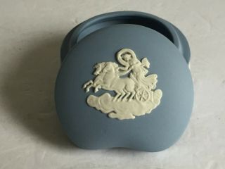 Vintage Wedgwood Pale Blue Jasper Jasperware Kidney Shape Covered Box