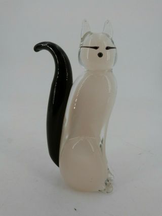 Murano Art Glass Cat Paperweight / Figurine - Made In Italy