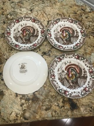 Johnson Bros His Majesty Turkey Dinner Plates - Set Of 4 - 10 1/2 "