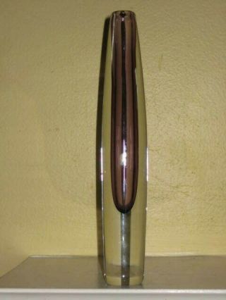 Mid Century Modern Strombergshyttan Sommerso Glass Vase Asta Stromberg B895