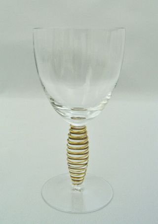 (1) Kosta Boda - Epoque Gold - 6 1/2 " Claret Wine Glass - Anna Ehrner - Sweden