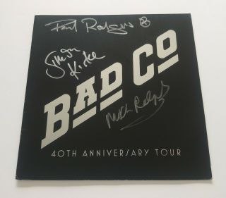 Bad Company 40th Anniversary Tour Program Signed By Paul,  Mike And Simon