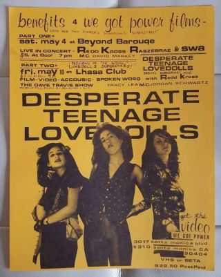 Desperate Teenage Lovedolls Vintage Concert Flyer 1985 David Markey Redd Kross