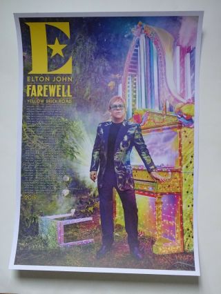 Elton John 2019 Farewell Tour Poster Gig Print Lithograph Yellow Brick Road