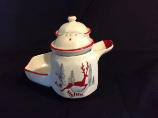 Crown Devon Fieldings Salt And Pepper Hand Painted Red Stag England
