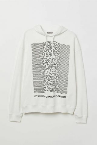 (white) Joy Division Unknown Pleasures Hoodie (small)