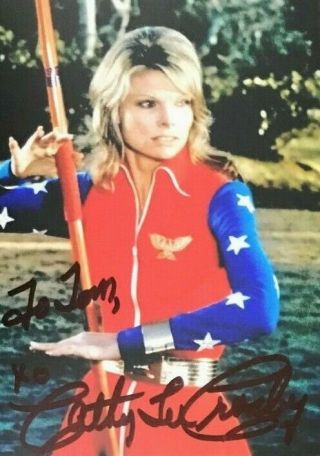 Cathy Lee Crosby Signed Autographed Photo.  Coach.  Wonder Woman.  Love Boat.