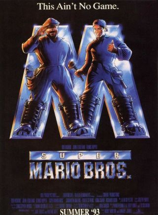 Mario Bros.  Movie Poster 2 Sided Rolled 27x40 John Leguizamo