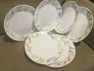 Set Of 6 Corelle By Corning 10 - 1/4 " Dinner Plates " My Garden " Floral Pattern