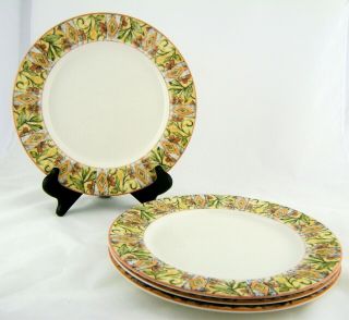 Royal Doulton Cinnabar Dinner Plates Set Of 4 Everyday China Mosaic Design 11 "