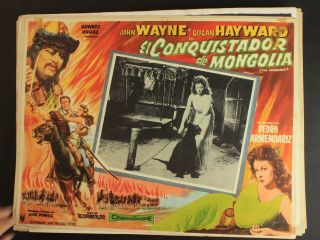 1956 The Conqueror Mexican Movie Lobby Card John Wayne Susan Hayward