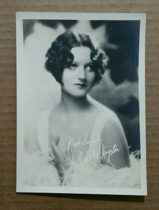 Natalie Kingston (actress) Signed Promo Photo,  Vintage 1927