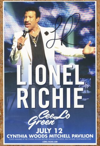 Lionel Richie Autographed Gig Poster Hello,  All Night Long