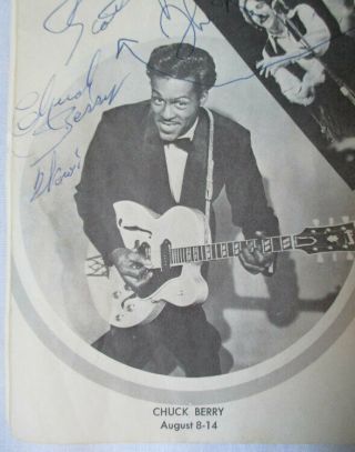 Chuck Berry Autograph In Atlantic City Steel Pier Program Circa 1970