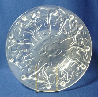 Consolidated Dancing Nymph Dance Of The Nudes Frosted Crystal Luncheon Plate