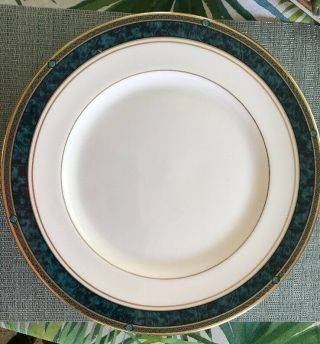 3 Royal Doulton Biltmore Pattern 10 5/8 " Blue Green Gold Dinner Plate (s) England
