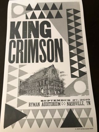 Hatch Show Print King Crimson Ryman Auditorium
