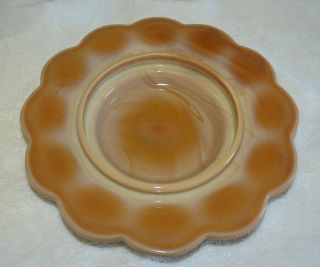 Chocolate Slag Covered Butter Cheese Dish GRAPE & CABLE Fenton Art Glass 3