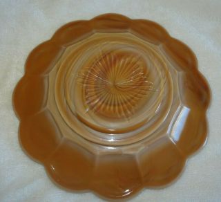 Chocolate Slag Covered Butter Cheese Dish GRAPE & CABLE Fenton Art Glass 4