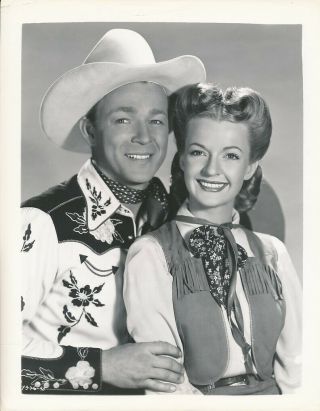 Roy Rogers Dale Evans Vintage 1940s Western Cowboy Portrait Photo