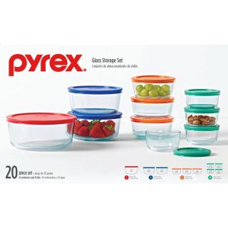 Pyrex Simply Store 20 Piece Glass Mixing Storage Set Oven Microwave Safe