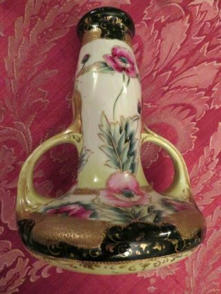 Rare Antique Nippon Art Nouveau Hand Painted Porcelain Japanese Vase